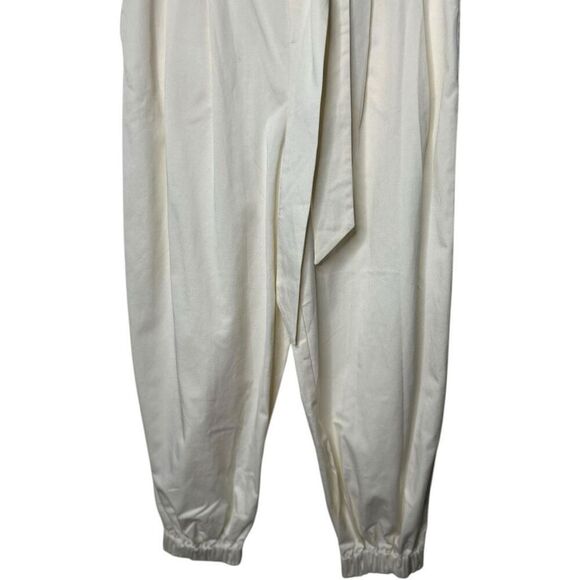 Aiifos Pauline Pants Size S High Rise Pleated Off-White Tie Waist Neutral - Picture 3 of 12